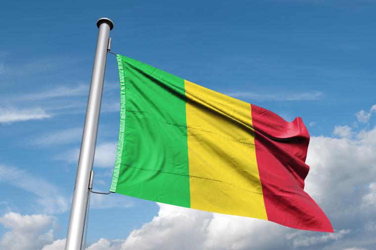 Flag of Mali waves in the wind. Flag of Mali waves in the wind.