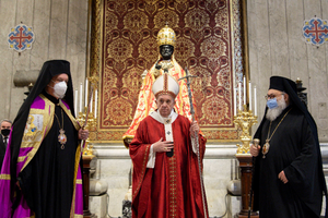 Pope Francis celebrates Mass at St. Peter’s Basilica on the Solemnity of Sts. Peter and Paul, June 29, 2021. Pope Francis celebrates Mass at St. Peter’s Basilica on the Solemnity of Sts. Peter and Paul, June 29, 2021.