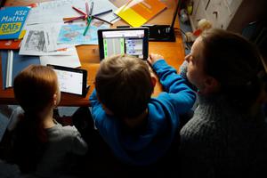 8-year-old Harriet Mumby and 10-year-old Oscar Mumby (daughter and son of the photographer) are homeschooled by their mother Jo Mumby on Jan. 27 in Cuckfield, England. 8-year-old Harriet Mumby and 10-year-old Oscar Mumby (daughter and son of the photographer) are homeschooled by their mother Jo Mumby on Jan. 27 in Cuckfield, England.