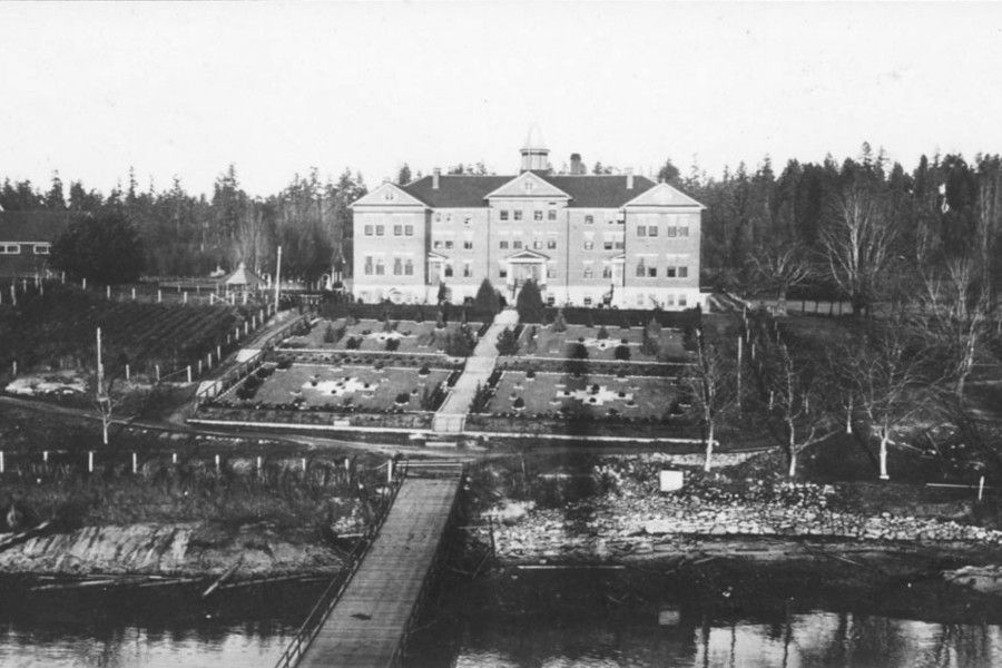 The former Kuper Island Indian Residential School is shown in 1941. The former Kuper Island Indian Residential School is shown in 1941.
