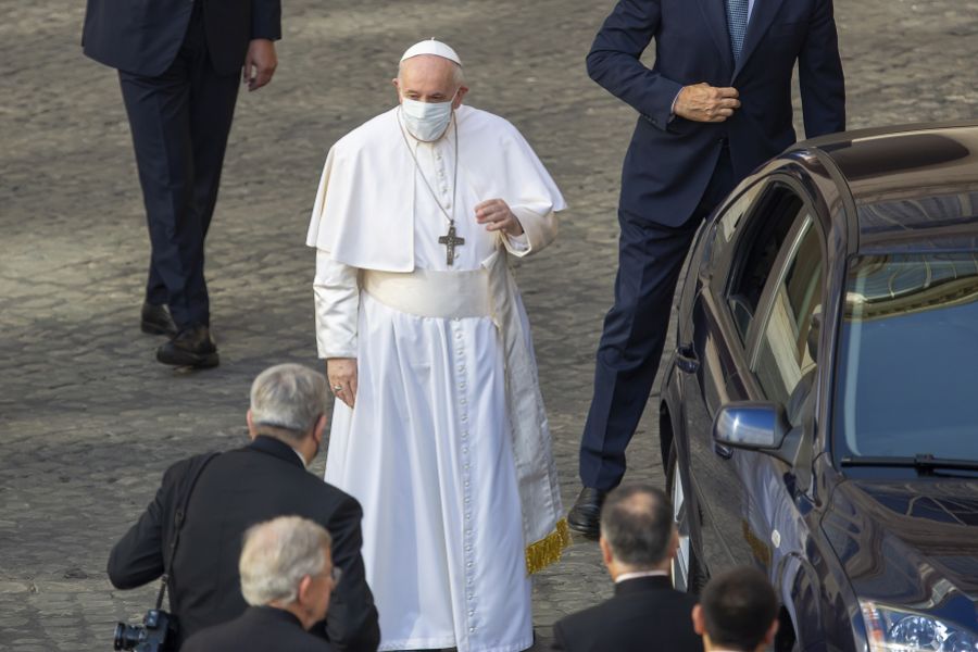 Pope Francis returned to the Vatican July 14 after 11 days in hospital following colon surgery. Pope Francis returned to the Vatican July 14 after 11 days in hospital following colon surgery.