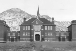 External view of Kamloops Indian Residential School taken at a distance. External view of Kamloops Indian Residential School taken at a distance.