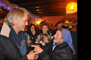 Roberto Mancini, manager for Italy's European Championship-winning team, meets Sister Rosalina Rovasio in 2019. Roberto Mancini, manager for Italy's European Championship-winning team, meets Sister Rosalina Rovasio in 2019.