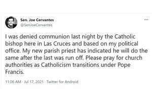 Sen. Joe Cervantes posted the above tweet on July 17. Sen. Joe Cervantes posted the above tweet on July 17.