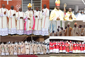 Priestly ordinations in Cameroon including Fr. Franklin Njua alongside his bishop. Priestly ordinations in Cameroon including Fr. Franklin Njua alongside his bishop.