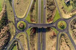 Aerial birds eye view of the M7 motorway in Ireland. Aerial birds eye view of the M7 motorway in Ireland.