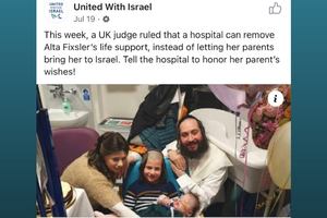 Alta Fixsler sits on her sibling's lap alongside her parents who are fighting for their daughter's life. Alta Fixsler sits on her sibling's lap alongside her parents who are fighting for their daughter's life.