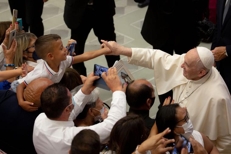 Pope Francis’ general audience in the Paul VI Hall at the Vatican, Aug. 3, 2021. Pope Francis’ general audience in the Paul VI Hall at the Vatican, Aug. 3, 2021.
