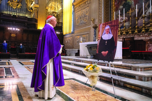 Cardinal Fernando Filoni, the grand master of the Equestrian Order of the Holy Sepulchre, celebrates a memorial Mass for EWTN foundress Mother Angelica on the fifth anniversary of her passing March 27 in St. Peter’s Basilica Cardinal Fernando Filoni, the grand master of the Equestrian Order of the Holy Sepulchre, celebrates a memorial Mass for EWTN foundress Mother Angelica on the fifth anniversary of her passing March 27 in St. Peter’s Basilica