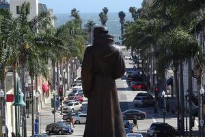 St. Junipero Serra statue that once stood in front of Ventura's from City Hall. St. Junipero Serra statue that once stood in front of Ventura's from City Hall.