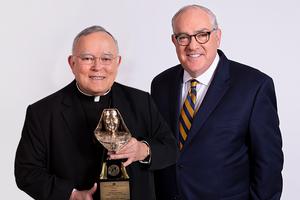 Mother Angelica Award winner Archbishop Charles J. Chaput (left) with EWTN CEO Michael P. Warsaw. Mother Angelica Award winner Archbishop Charles J. Chaput (left) with EWTN CEO Michael P. Warsaw.