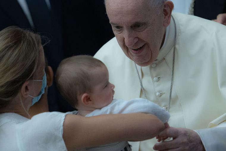 Pope Francis at his general audience in Paul VI Hall on Aug. 18, 2021. Pope Francis at his general audience in Paul VI Hall on Aug. 18, 2021.