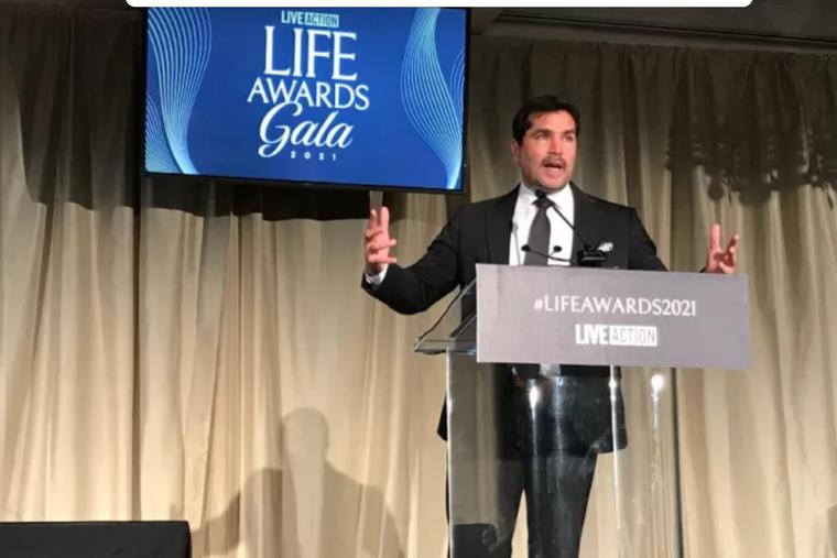 Actor Eduardo Verastigui addresses the 2021 Live Action Life Awards Gala on Aug. 21. Actor Eduardo Verastigui addresses the 2021 Live Action Life Awards Gala on Aug. 21.