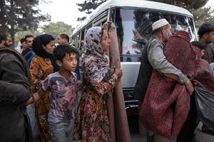 Displaced Afghans from the northern provinces are evacuated from a makeshift IDP camp in Share-e-Naw park to various mosques and schools on August 12, 2021 in Kabul, Afghanistan. People displaced by the Taliban advancing are flooding into the Kabul capital to escape the Taliban takeover of their provinces. Displaced Afghans from the northern provinces are evacuated from a makeshift IDP camp in Share-e-Naw park to various mosques and schools on August 12, 2021 in Kabul, Afghanistan. People displaced by the Taliban advancing are flooding into the Kabul capital to escape the Taliban takeover of their provinces.