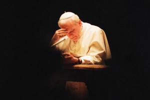 Pope John Paul II in prayer, ca. 1991 Pope John Paul II in prayer, ca. 1991
