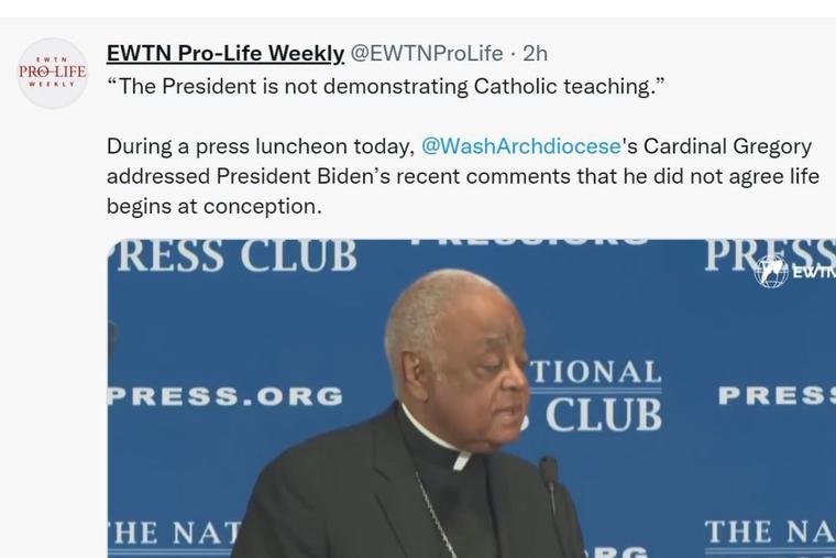 ‘Our Church has not changed its position on the immorality of abortion,’ Cardinal Wilton Gregory said Sept. 8. ‘Our Church has not changed its position on the immorality of abortion,’ Cardinal Wilton Gregory said Sept. 8.