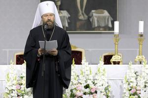 Metropolitan Hilarion Alfeyev addresses the International Eucharistic Congress Sept. 6 in Budapest, Hungary. Metropolitan Hilarion Alfeyev addresses the International Eucharistic Congress Sept. 6 in Budapest, Hungary.