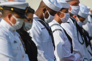 Sailors from the USS Somerset bow their heads in prayer at the 20th anniversary ceremony at the Flight 93 National Memorial on Sept. 11, 2021 in Shanksville, Pennsylvania. The nation is marking the 20th anniversary of the terror attacks of September 11, 2001, when the terrorist group al-Qaeda flew hijacked airplanes into the World Trade Center, Shanksville, Pennsylvania, and the Pentagon, killing nearly 3,000 people.
Jeff Swensen Sailors from the USS Somerset bow their heads in prayer at the 20th anniversary ceremony at the Flight 93 National Memorial on Sept. 11, 2021 in Shanksville, Pennsylvania. The nation is marking the 20th anniversary of the terror attacks of September 11, 2001, when the terrorist group al-Qaeda flew hijacked airplanes into the World Trade Center, Shanksville, Pennsylvania, and the Pentagon, killing nearly 3,000 people.
Jeff Swensen