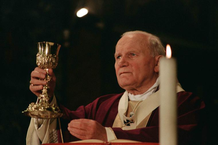 Pope John Paul II celebrating Mass in 1994. Pope John Paul II celebrating Mass in 1994.