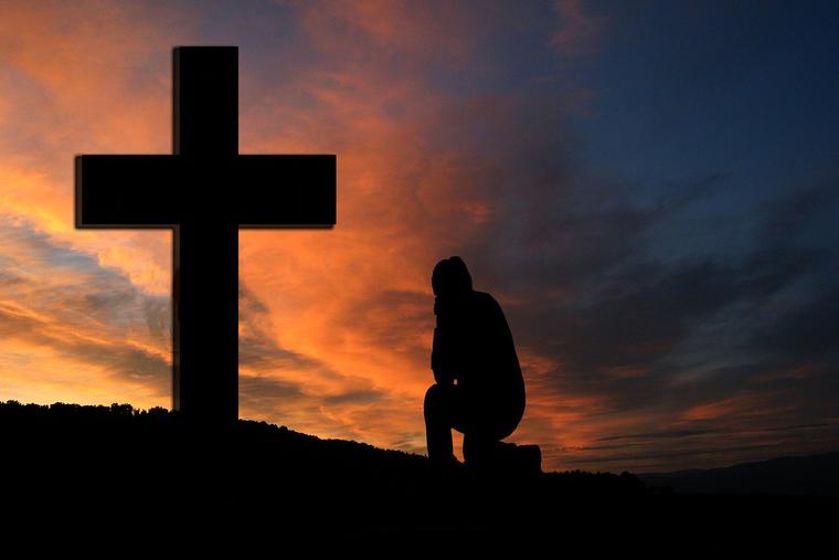 Cross Silhouette at Sunset Photo Cross Silhouette at Sunset Photo