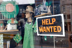 A help wanted sign is posted in the window of hardware store on September 16, 2021 in San Francisco, California. A help wanted sign is posted in the window of hardware store on September 16, 2021 in San Francisco, California.