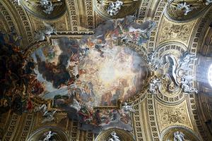 Giovanni Batistta Gaulli’s 17th-century fresco, “Triumph of the Name of Jesus,” adorns the Church of the Gesù in Rome. Giovanni Batistta Gaulli’s 17th-century fresco, “Triumph of the Name of Jesus,” adorns the Church of the Gesù in Rome.