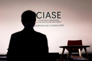 A picture taken Oct. 4 in Paris shows a view of a press conference room on the eve of the release of the CIASE report into sexual abuse by Church officials. A picture taken Oct. 4 in Paris shows a view of a press conference room on the eve of the release of the CIASE report into sexual abuse by Church officials.