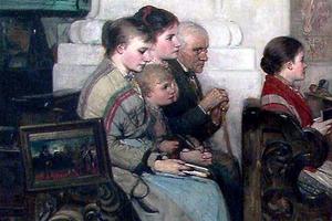 Oscar Wergeland, “Service in a German Village Church,” ca. 1880 Oscar Wergeland, “Service in a German Village Church,” ca. 1880