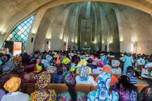 A packed parish in West Africa for Sunday Mass. A packed parish in West Africa for Sunday Mass.