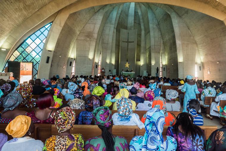 A packed parish in West Africa for Sunday Mass. A packed parish in West Africa for Sunday Mass.