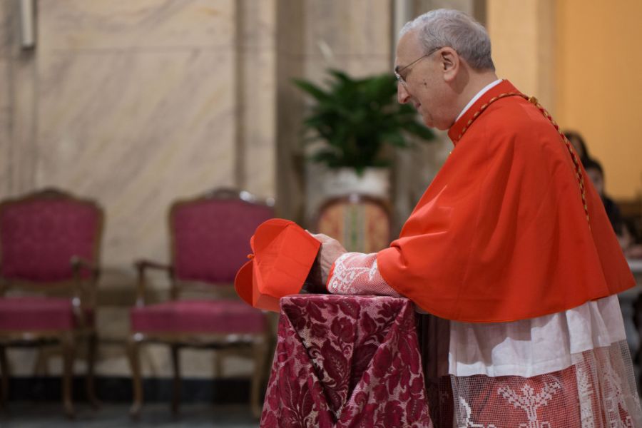 Cardinal Mario Zenari takes possession of the Church of Santa Maria delle Grazie alle Fornaci in Rome, Italy on March 25, 2017. Cardinal Mario Zenari takes possession of the Church of Santa Maria delle Grazie alle Fornaci in Rome, Italy on March 25, 2017.