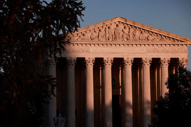 The Supreme Court is seen at sunset on Capitol Hill on Oct. 21 in Washington, D.C. The Supreme Court is seen at sunset on Capitol Hill on Oct. 21 in Washington, D.C.