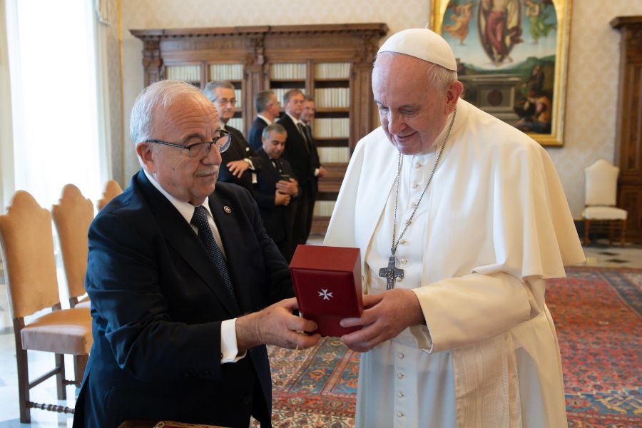 Pope Francis meets with the Order of Malta's Fra' Marco Luzzago on June 25, 2021. Pope Francis meets with the Order of Malta's Fra' Marco Luzzago on June 25, 2021.