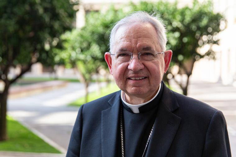 Archbishop Jose H. Gomez of Los Angeles at the North American College in Rome, Sept. 16, 2019. Archbishop Jose H. Gomez of Los Angeles at the North American College in Rome, Sept. 16, 2019.