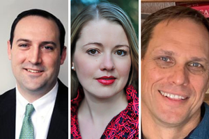 (L-R) Stephen White of the Ethics and Public Policy Center. Ashley McGuire of The Catholic Association. Catholic commentator Jayd Hendricks.