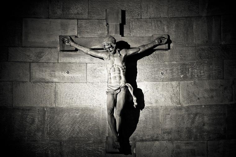 Black and White Crucifix in the Shadows photo Black and White Crucifix in the Shadows photo
