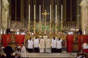 A Traditional Latin Mass being celebrated in the Basilica of Santa Maria sopra Minerva in Rome on September 15, 2017 A Traditional Latin Mass being celebrated in the Basilica of Santa Maria sopra Minerva in Rome on September 15, 2017