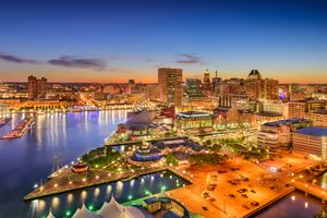 Skyline and inner harbor of Baltimore, Maryland. Skyline and inner harbor of Baltimore, Maryland.