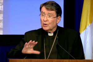 Archbishop Christophe Pierre, apostolic nuncio to the United States, speaks Nov. 16 at the Fall Assembly of the USCCB. Archbishop Christophe Pierre, apostolic nuncio to the United States, speaks Nov. 16 at the Fall Assembly of the USCCB.