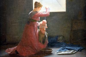 Jean-Baptiste Mallet, “Geneviève de Brabant Baptizes Her Son In Her Prison,” 1824 Jean-Baptiste Mallet, “Geneviève de Brabant Baptizes Her Son In Her Prison,” 1824