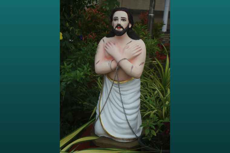 Statue of Blessed Devasahayam installed at St Mary's parish church in Thrissur. Statue of Blessed Devasahayam installed at St Mary's parish church in Thrissur.