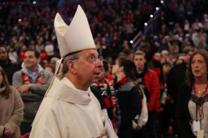 Archbishop William Lori is shown during a Mass celebrated at the Capital One Arena before the 2020 March for Life. Archbishop William Lori is shown during a Mass celebrated at the Capital One Arena before the 2020 March for Life.