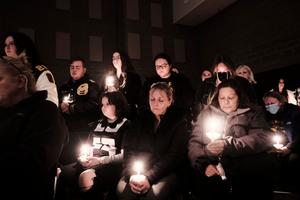 Students, parents, teachers and community members gather for a vigil at Lake Point Community Church following a shooting at Oxford High School on Nov. 30 in Oxford, Michigan. Catholic clergy also prayed with the community. Four people were killed and six others wounded by the alleged shooter, a 15-year-old student who is now in police custody. Students, parents, teachers and community members gather for a vigil at Lake Point Community Church following a shooting at Oxford High School on Nov. 30 in Oxford, Michigan. Catholic clergy also prayed with the community. Four people were killed and six others wounded by the alleged shooter, a 15-year-old student who is now in police custody.