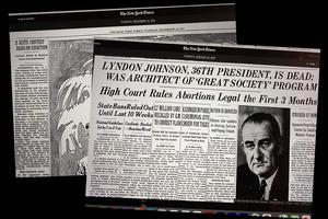 New York Times headlines from Dec. 14, 1971 (l) and Jan. 23, 1973 New York Times headlines from Dec. 14, 1971 (l) and Jan. 23, 1973
