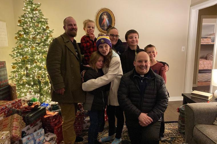 Matt, a former Marine, his wife, Cassie, and their five kids were surprised with a new home, thanks to the generosity of the local Catholic community. Matt, a former Marine, his wife, Cassie, and their five kids were surprised with a new home, thanks to the generosity of the local Catholic community.