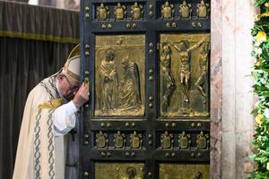 Pope Francis closes the Holy Door at the end of the Jubilee Year of Mercy at St. Peter's Basilica on Nov. 20, 2016. Pope Francis closes the Holy Door at the end of the Jubilee Year of Mercy at St. Peter's Basilica on Nov. 20, 2016.