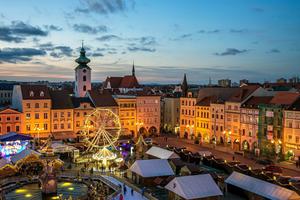 A traditional Christmas market in Europe A traditional Christmas market in Europe