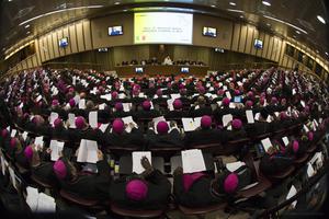 Inside the Synod hall during meetings on the Synod on the Family in Vatican City on October 21, 2015. Inside the Synod hall during meetings on the Synod on the Family in Vatican City on October 21, 2015.