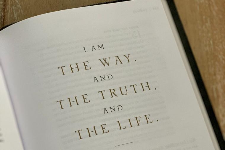 A portion of John 14:6 is shown in the Word on Fire Bible. A portion of John 14:6 is shown in the Word on Fire Bible.