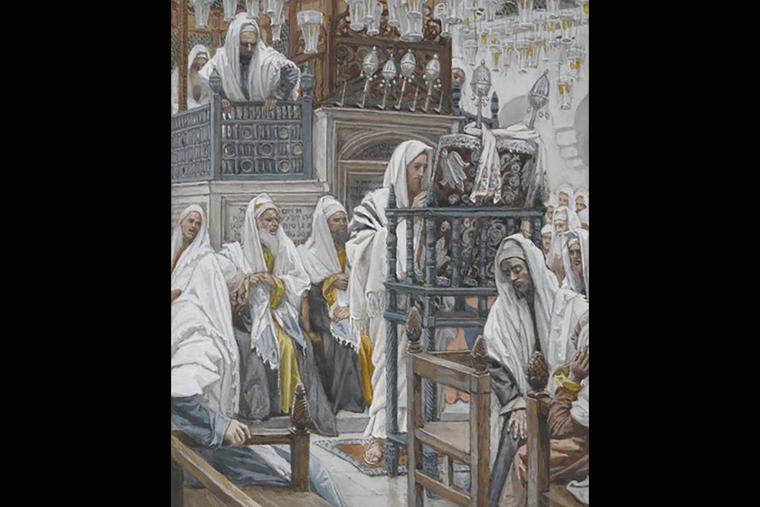 James Tissot (1836-1902), “Jesus Unrolls the Book in the Synagogue” James Tissot (1836-1902), “Jesus Unrolls the Book in the Synagogue”